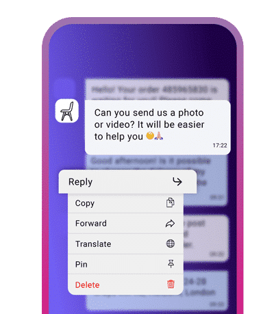 message reply gesture